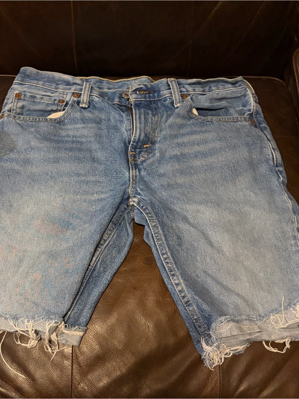 Levi's Blue Denim Jeans with Brown Leather Patch